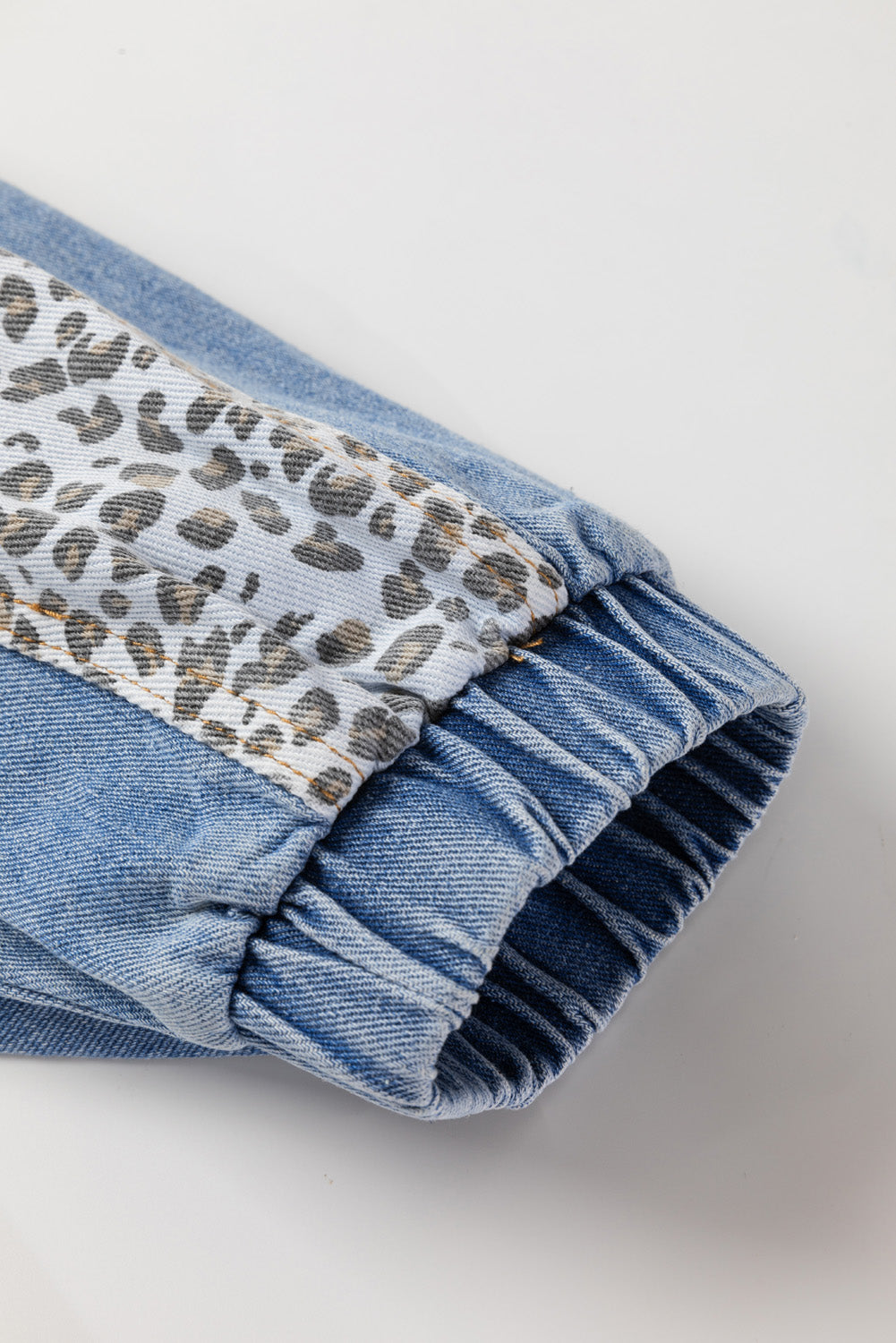 Galactic Wild Leopard Patchwork Plus Size Denim Jacket