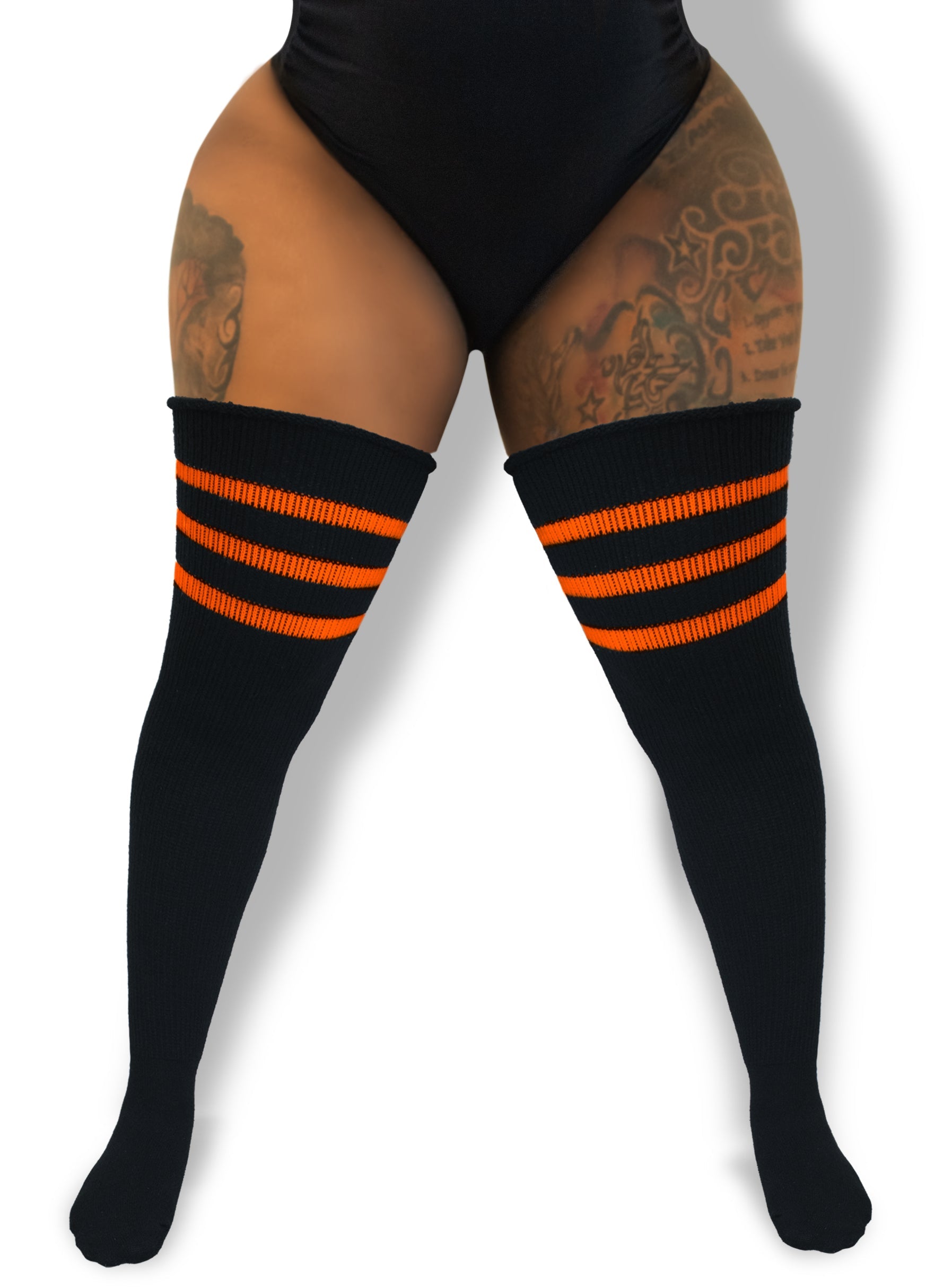 Thick Thigh Tribe -- Midnight Pumpkin Striped