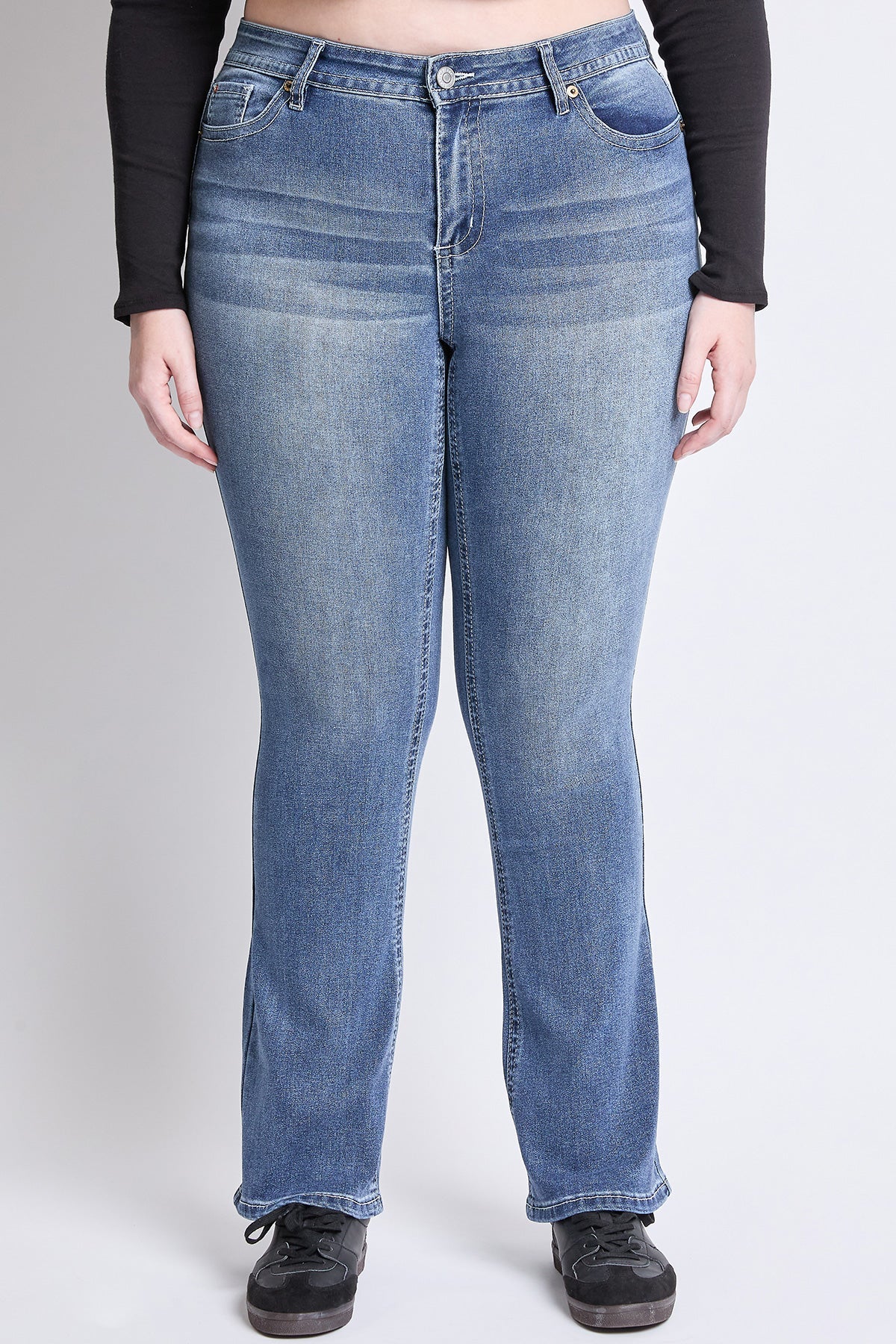 YMI Jeans Women's Plus Mid Rise Premium Stitch Bootcut Jeans