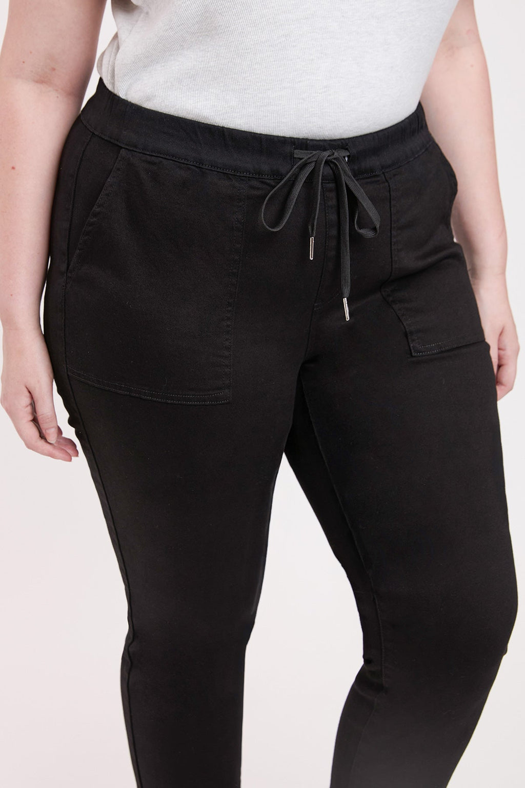 YMI Jeans Women's Plus High Rise Pull On Straight Leg Jogger