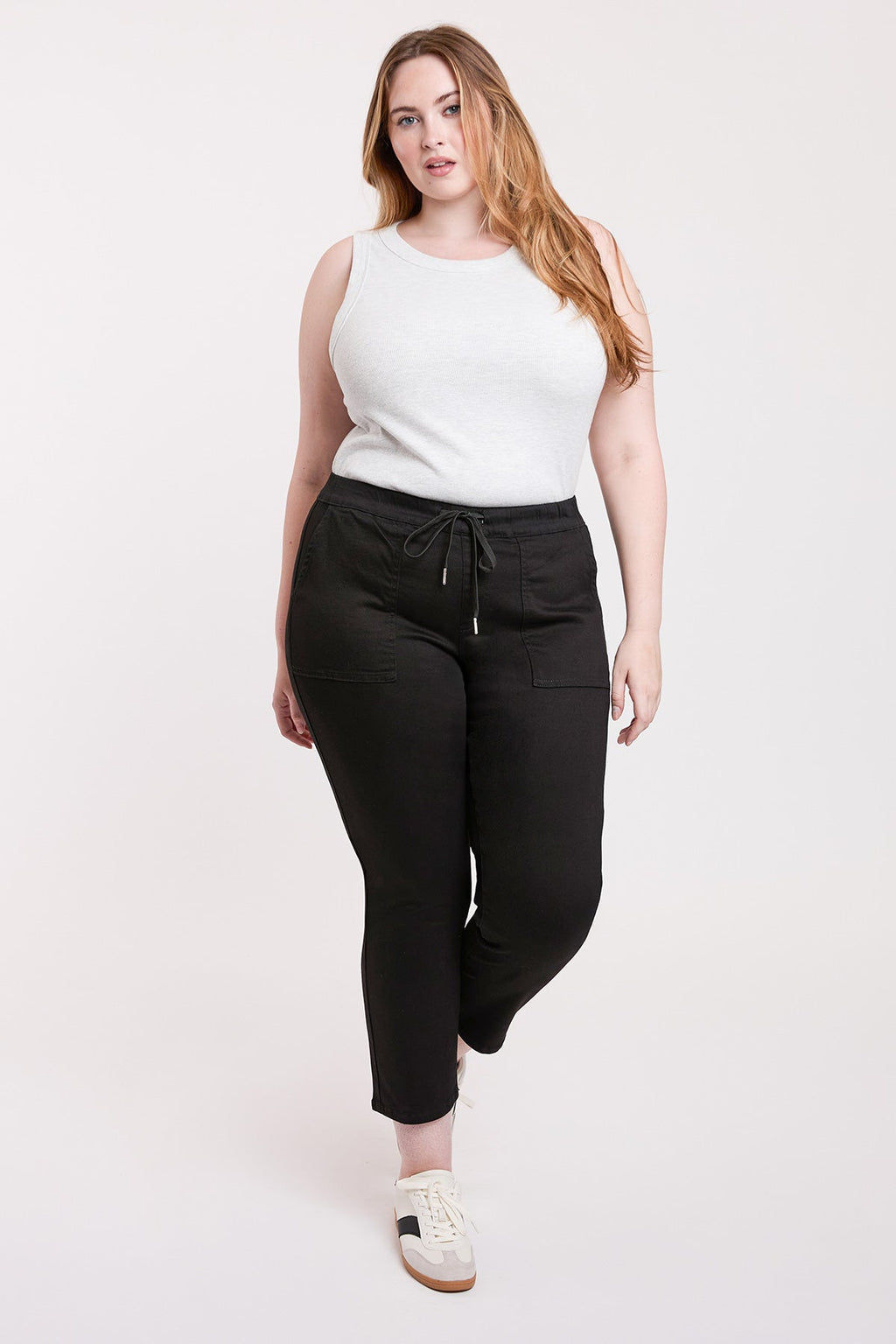 YMI Jeans Women's Plus High Rise Pull On Straight Leg Jogger