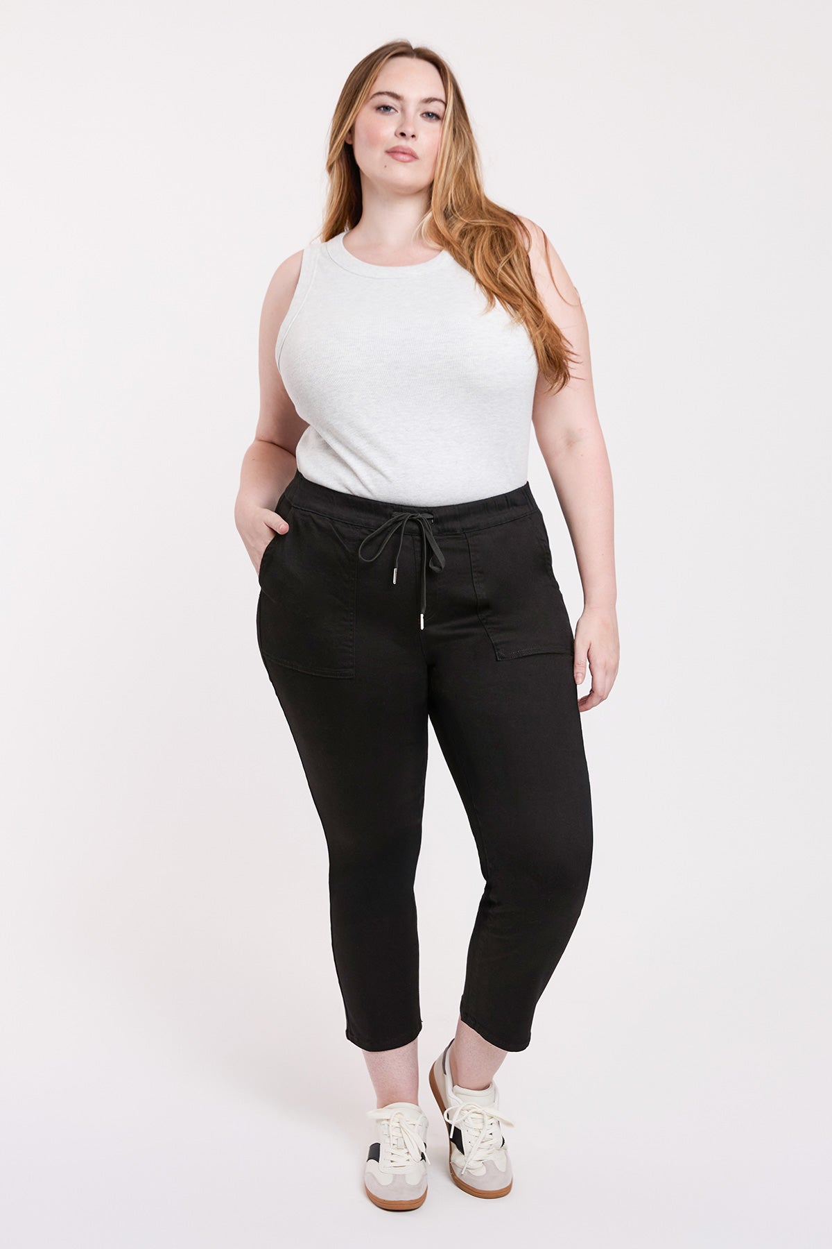 YMI Jeans Women's Plus High Rise Pull On Straight Leg Jogger