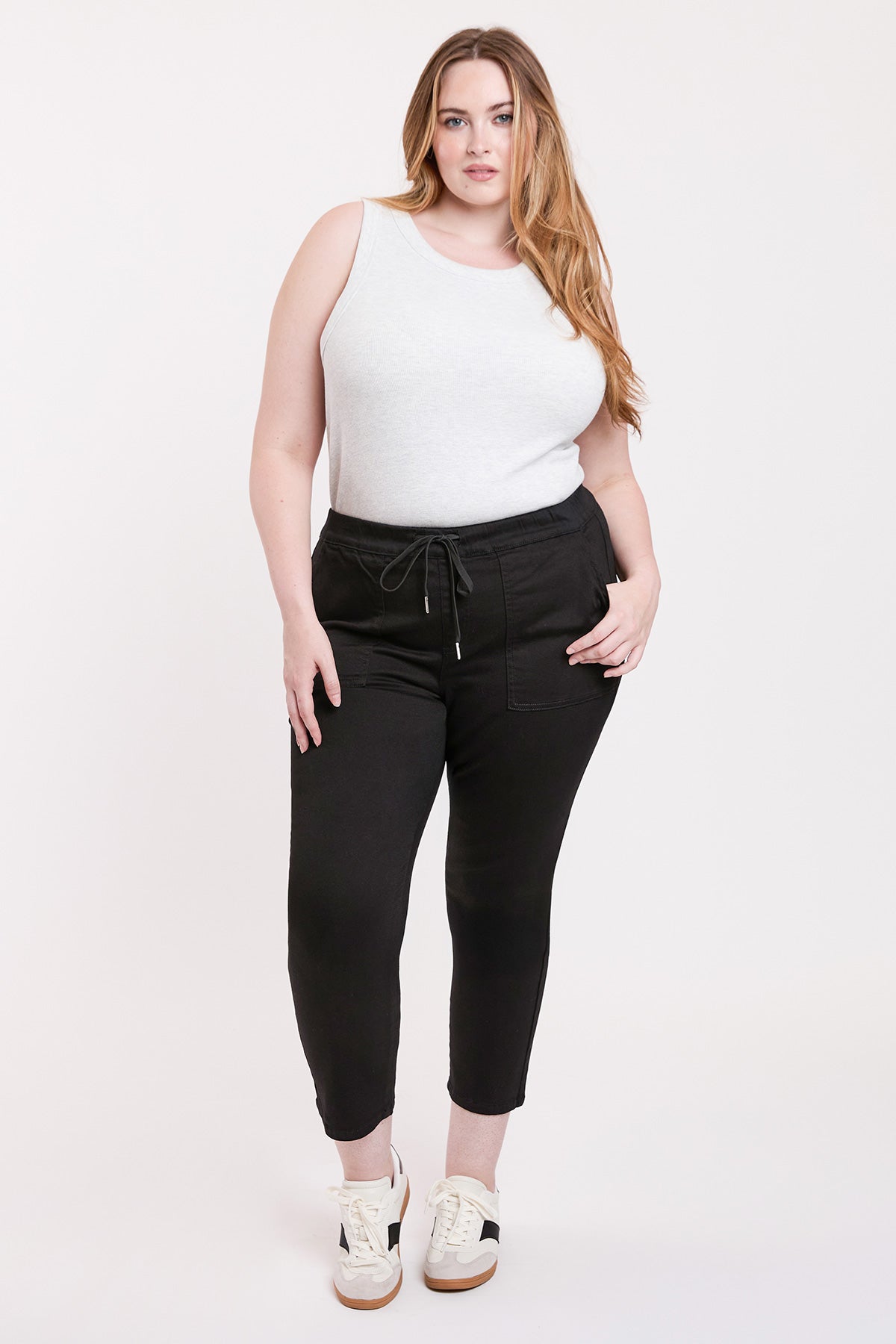 YMI Jeans Women's Plus High Rise Pull On Straight Leg Jogger