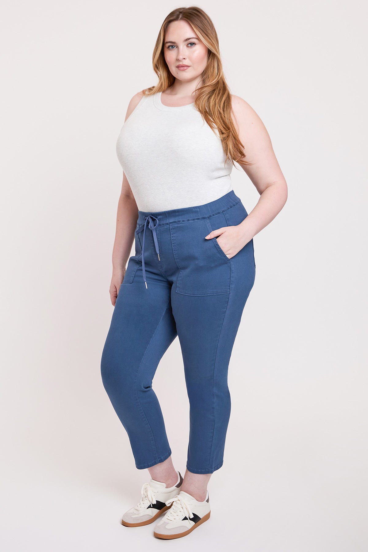 YMI Jeans Women's Plus High Rise Pull On Straight Leg Jogger