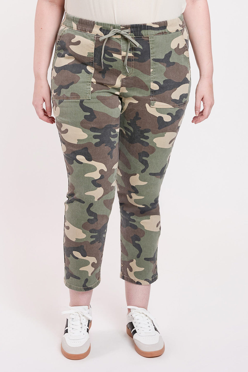 YMI Jeans Women's Plus High Rise Pull On Straight Leg Jogger
