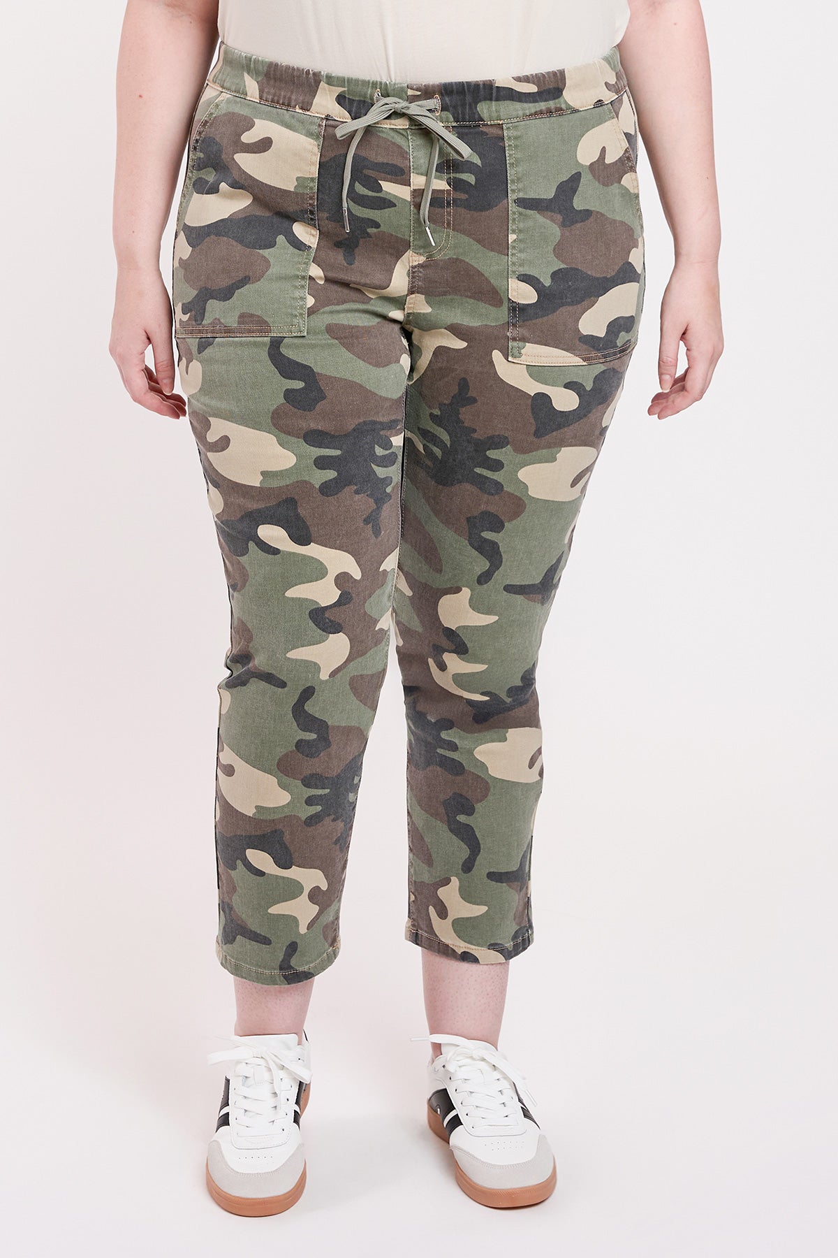 YMI Jeans Women's Plus High Rise Pull On Straight Leg Jogger