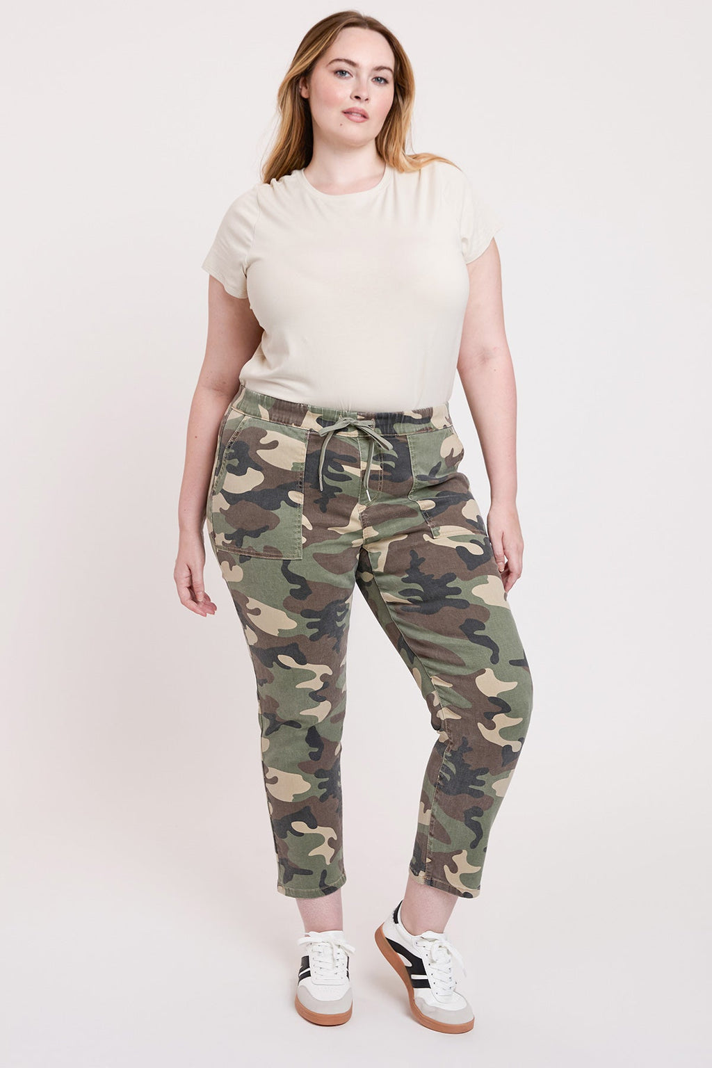 YMI Jeans Women's Plus High Rise Pull On Straight Leg Jogger