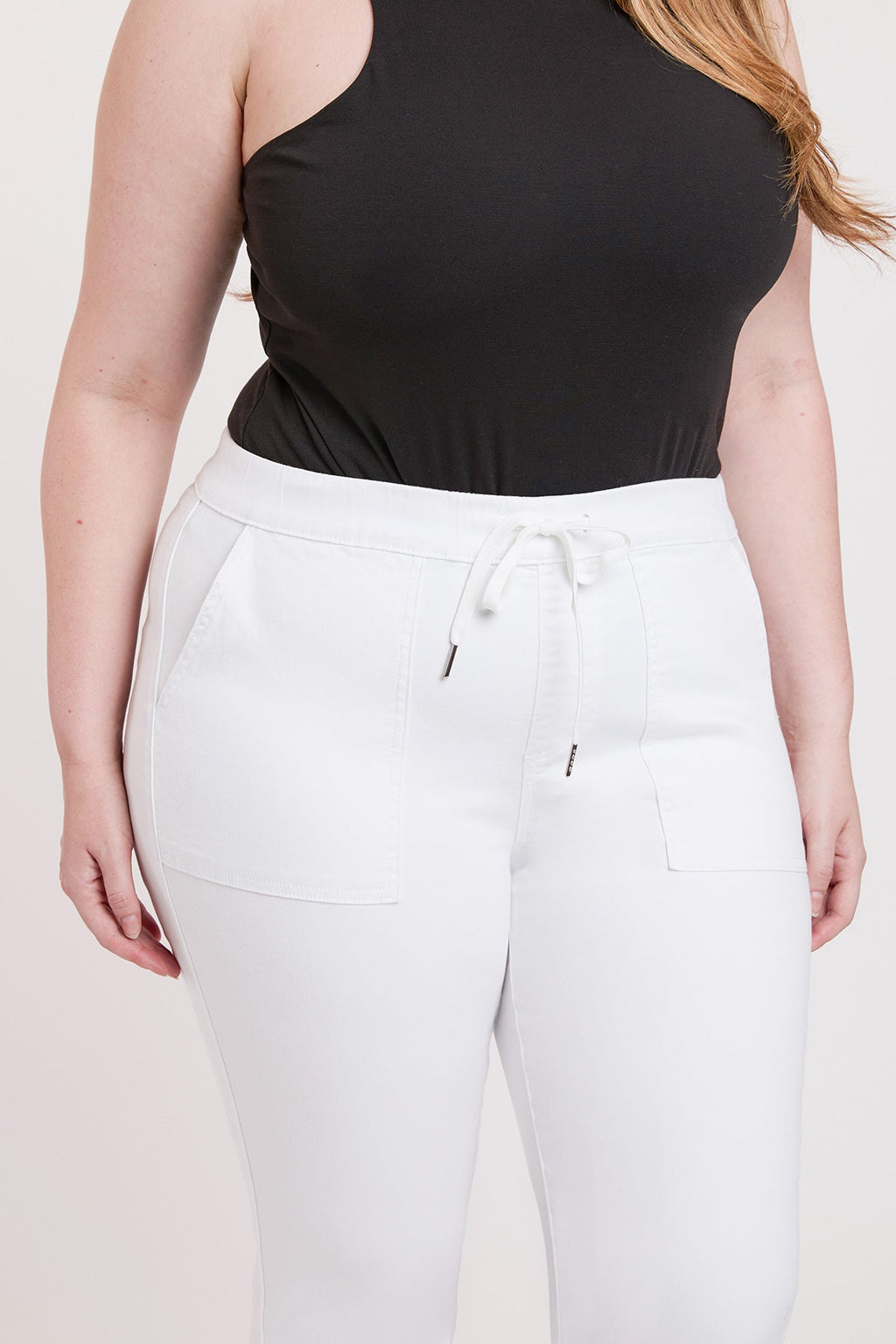 YMI Jeans Women's Plus High Rise Pull On Straight Leg Jogger
