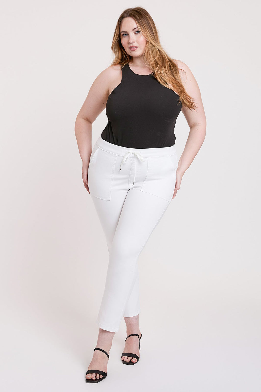YMI Jeans Women's Plus High Rise Pull On Straight Leg Jogger