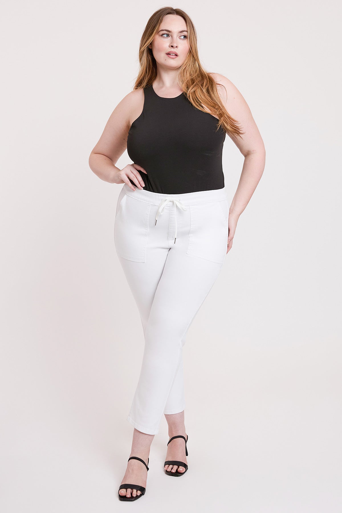 YMI Jeans Women's Plus High Rise Pull On Straight Leg Jogger