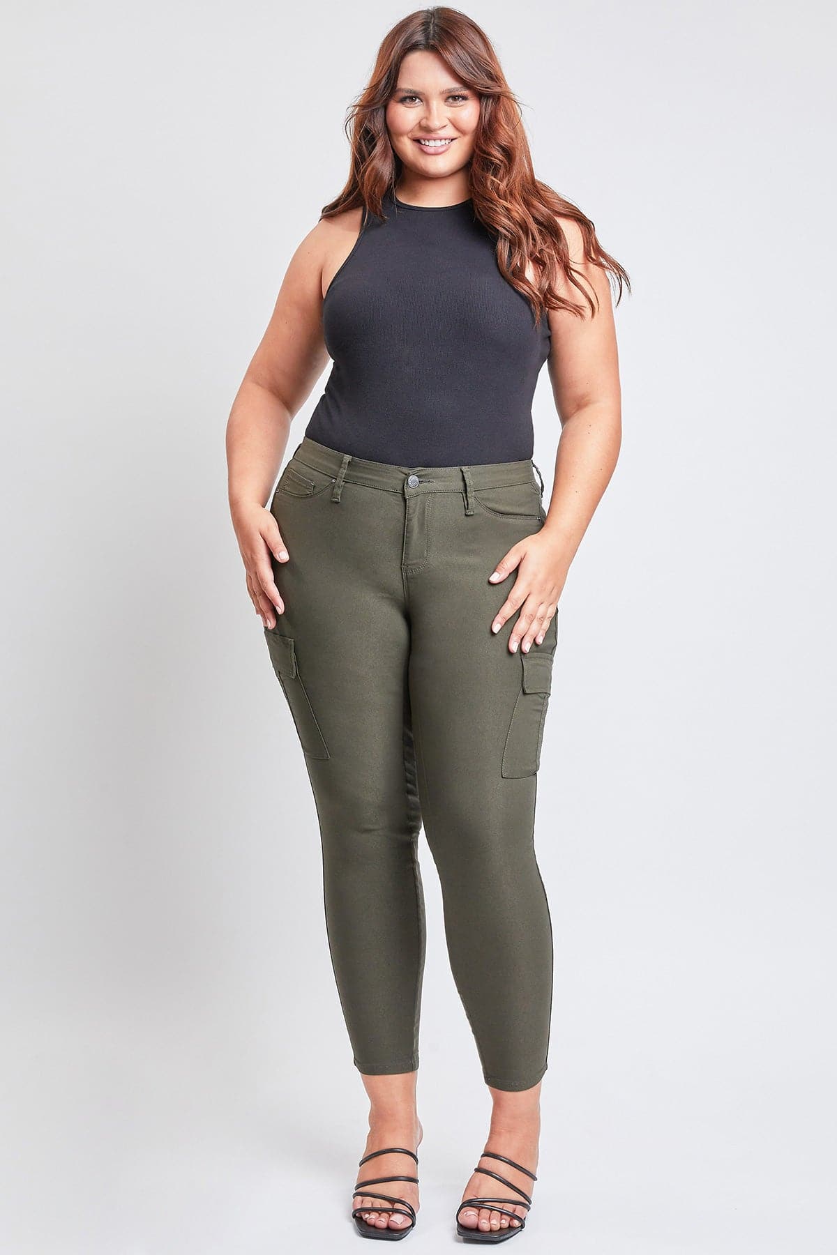 YMI Jeans Women's Plus Hyperstretch Skinny Cargo Pants