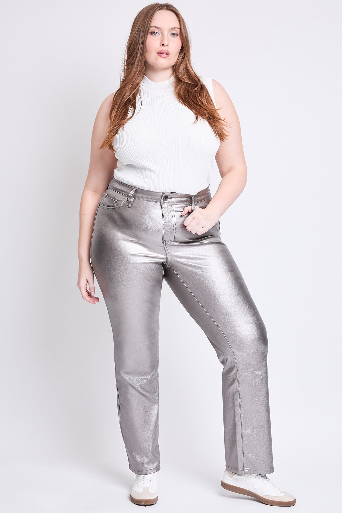 YMI Jeans  Plus Hyperstretch Straight Leg Metallic Pant
