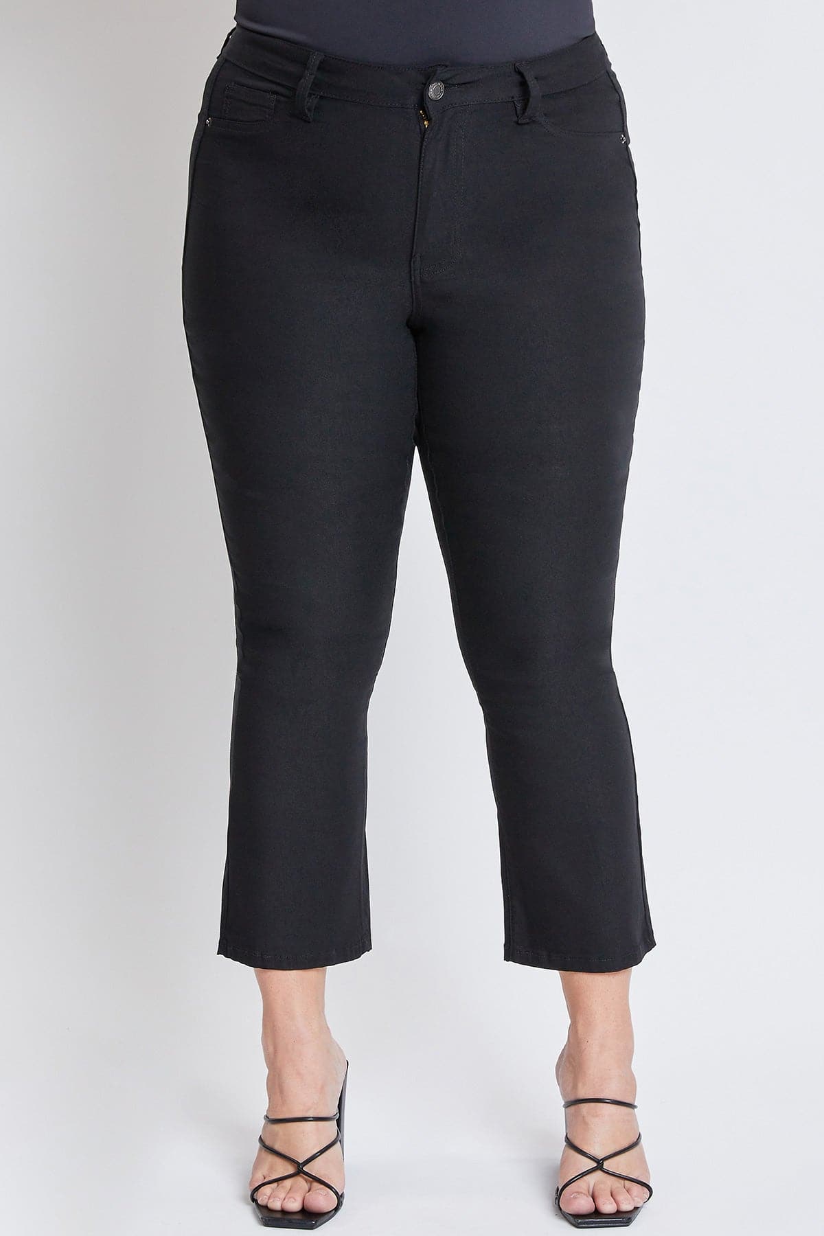 YMI Jeans Women's Plus Hyperstretch Cropped Kick Flare Pants