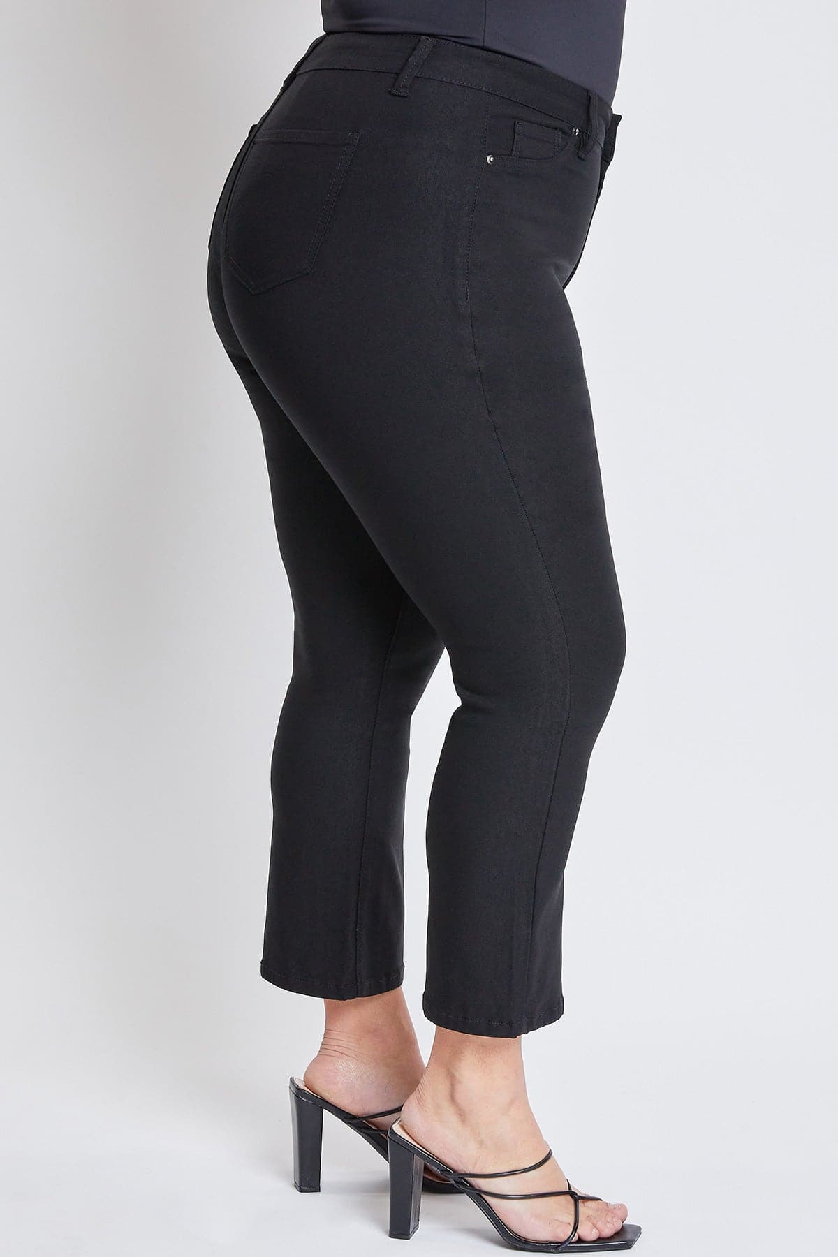 YMI Jeans Women's Plus Hyperstretch Cropped Kick Flare Pants