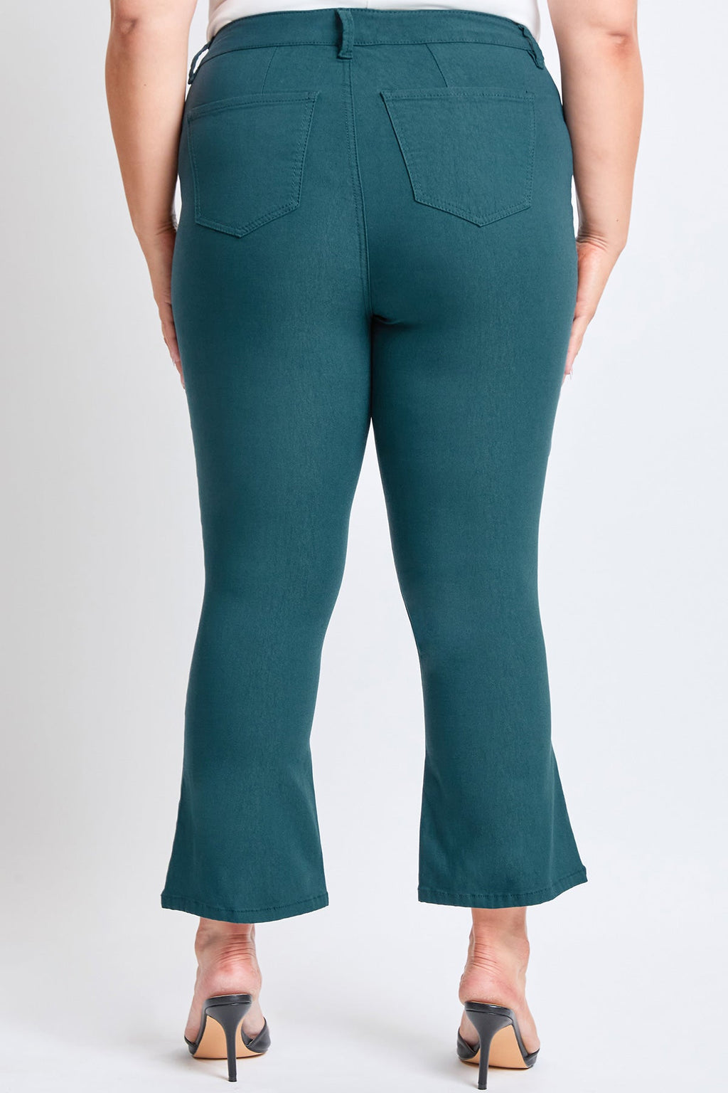 YMI Jeans Women's Plus Hyperstretch Cropped Kick Flare Pants