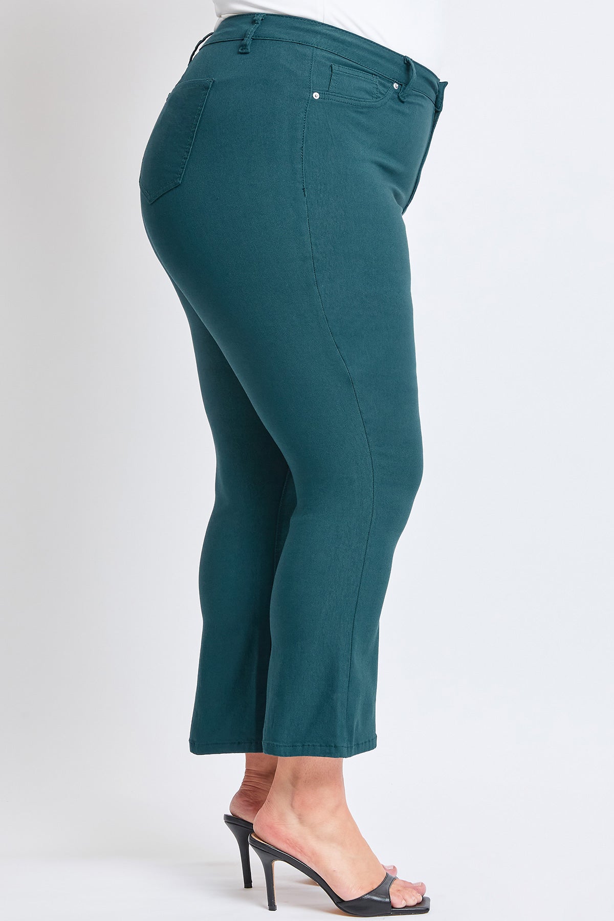 YMI Jeans Women's Plus Hyperstretch Cropped Kick Flare Pants