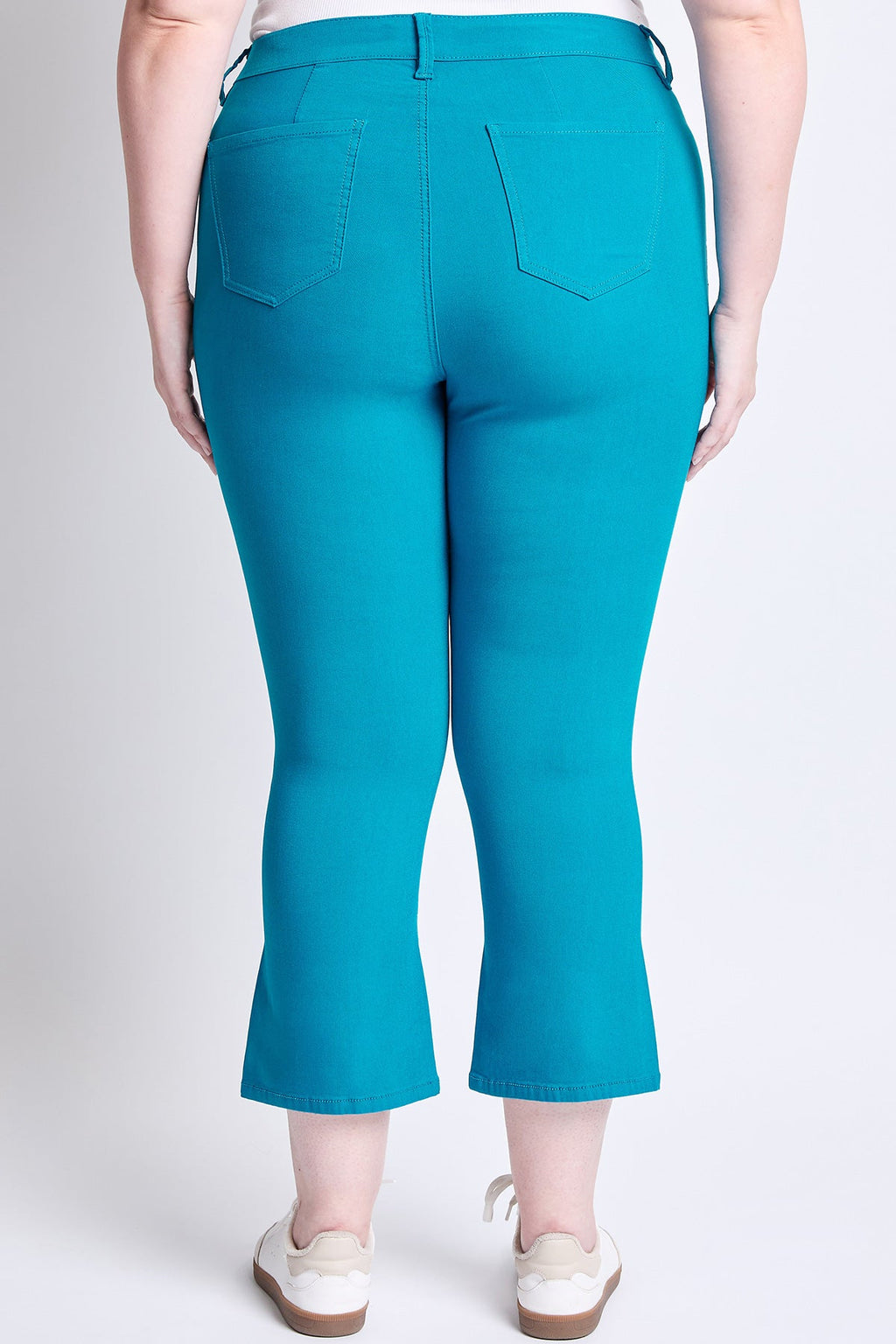 YMI Jeans Women's Plus Hyperstretch Cropped Kick Flare Pants