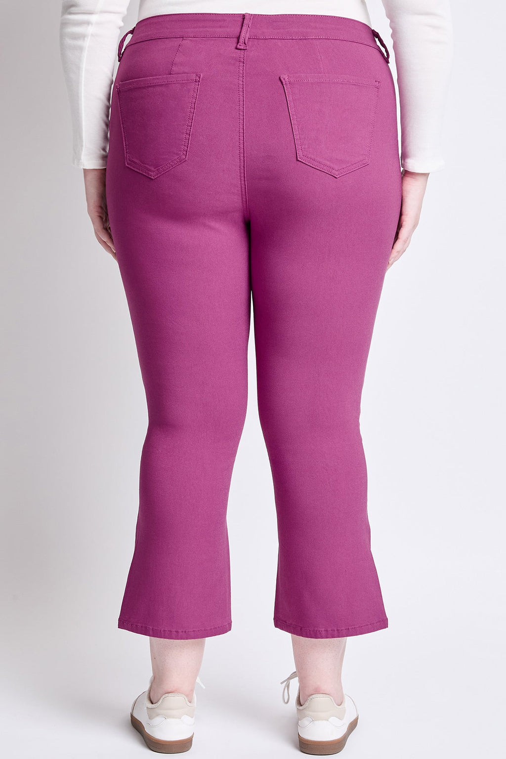 YMI Jeans Women's Plus Hyperstretch Cropped Kick Flare Pants