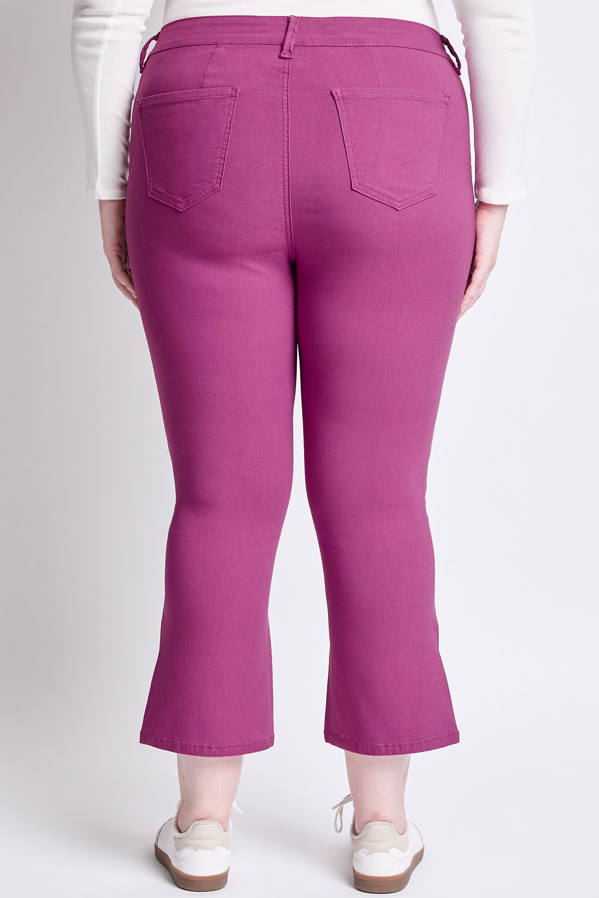 YMI Jeans Women's Plus Hyperstretch Cropped Kick Flare Pants