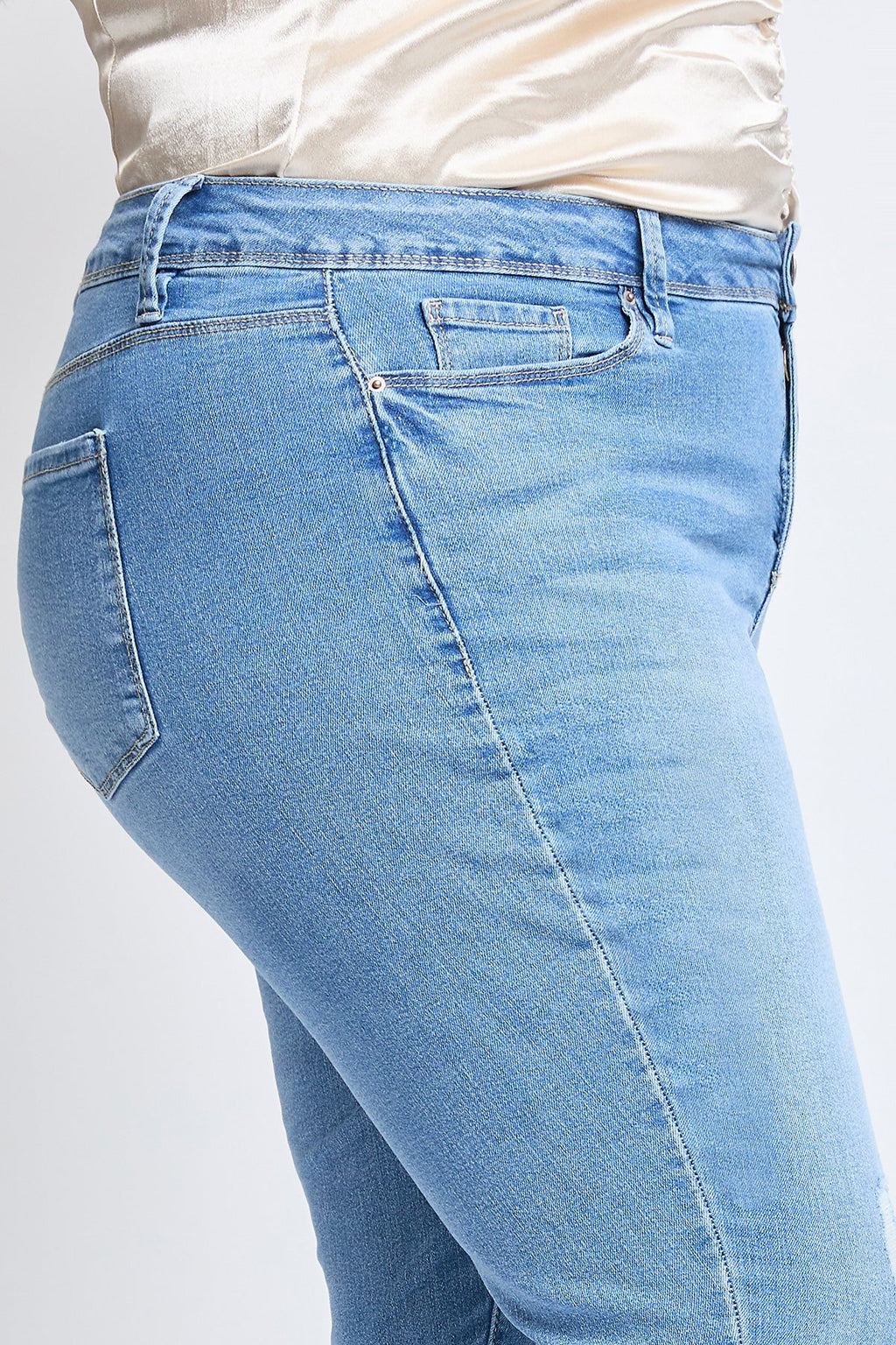 YMI Jeans  Women's Plus Essential Sustainable Distressed Skinny Jeans