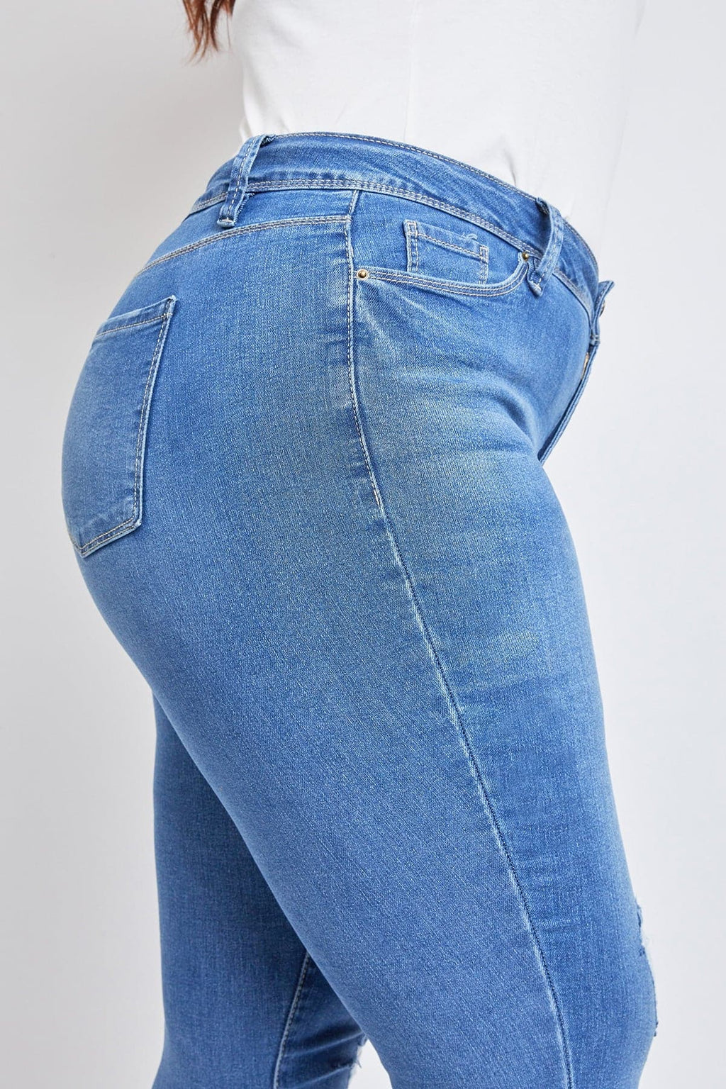 YMI Jeans  Women's Plus Essential Sustainable Distressed Skinny Jeans