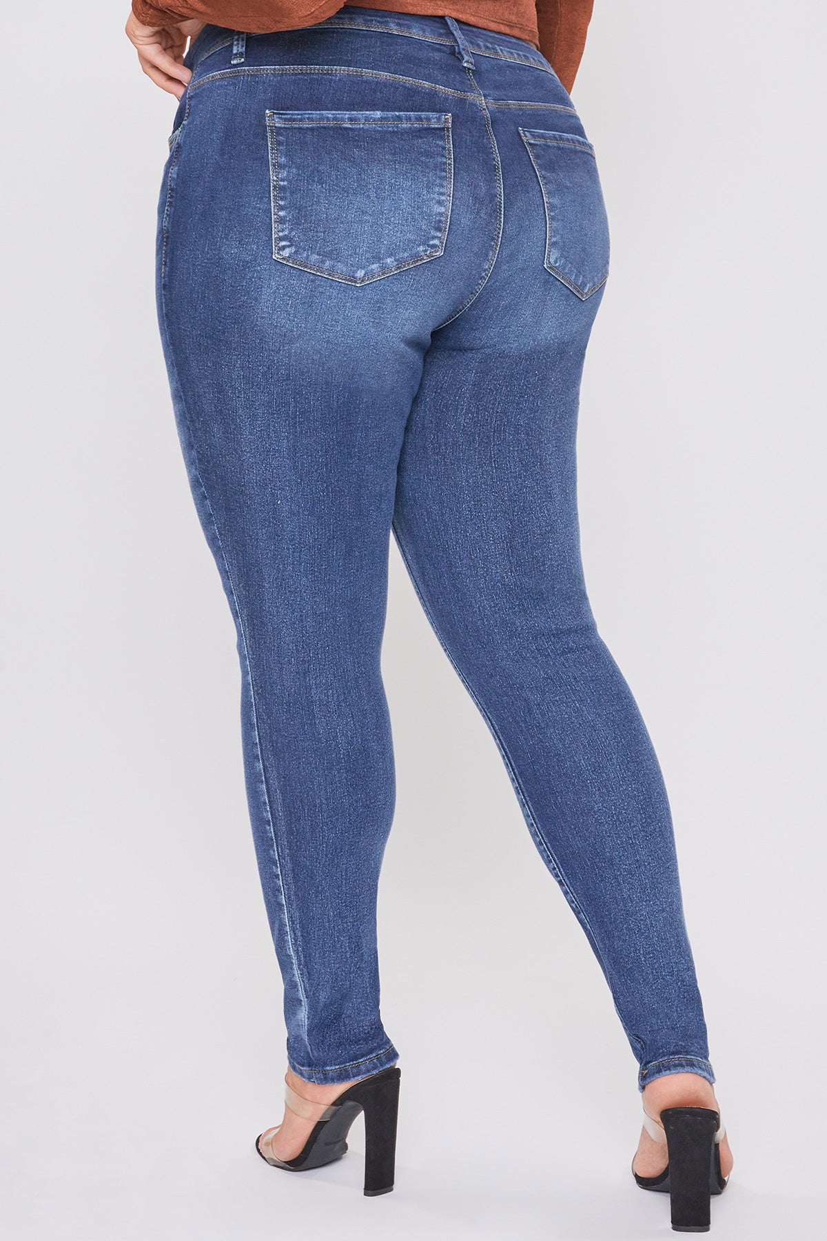 YMI Jeans  Women's Plus Essential Sustainable Distressed Skinny Jeans