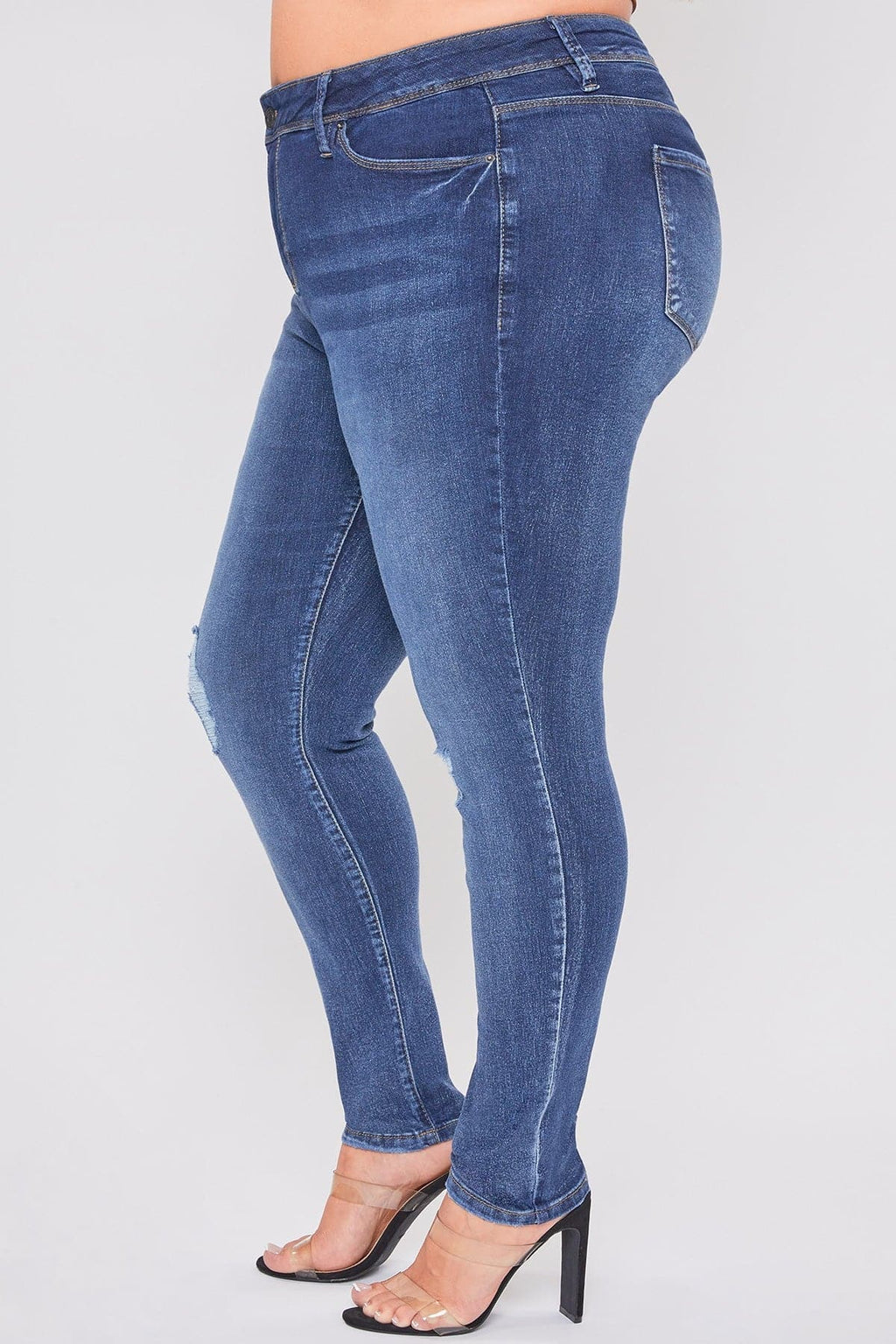YMI Jeans  Women's Plus Essential Sustainable Distressed Skinny Jeans
