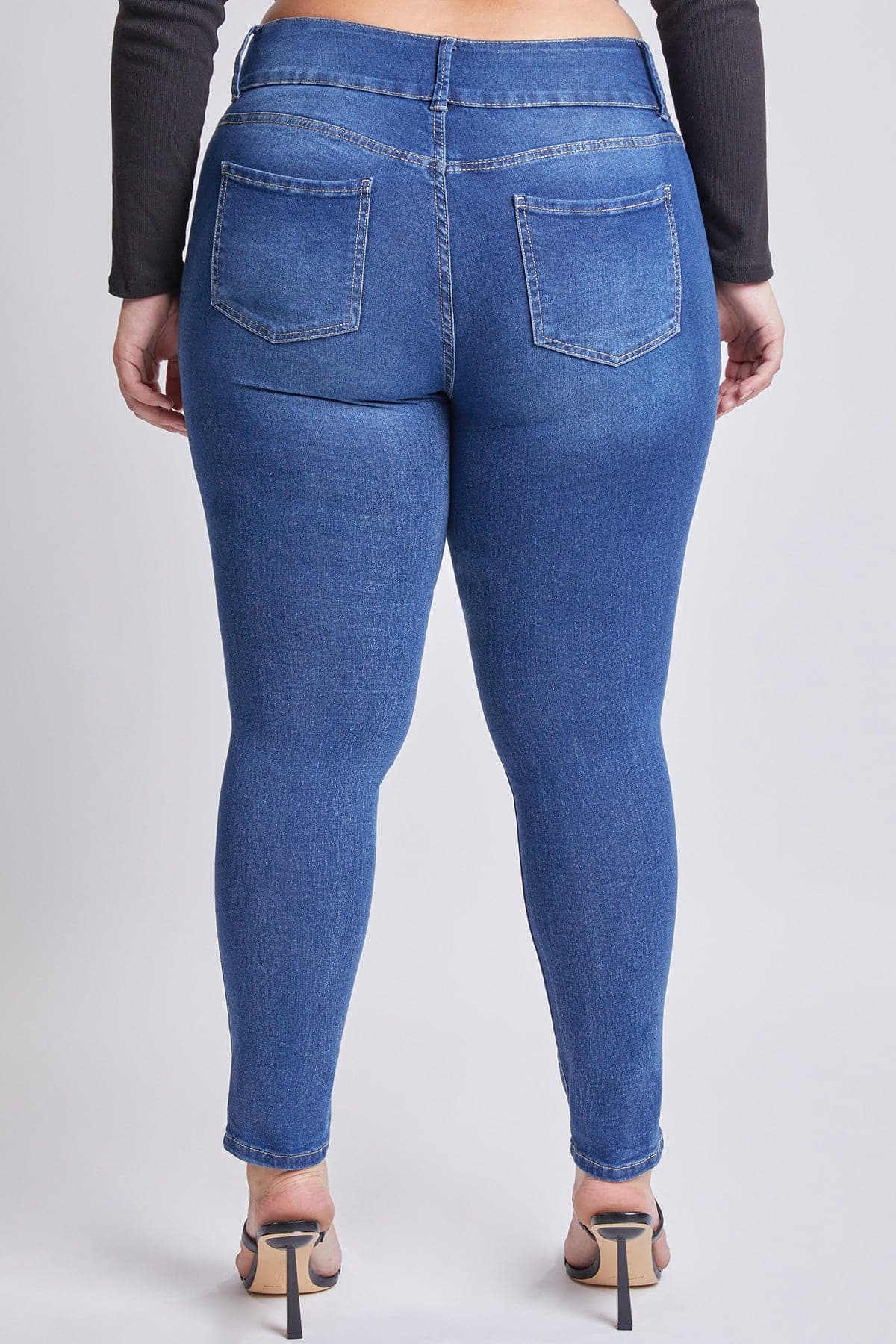 YMI Jeans Women's Plus Essential  3 button Skinny Jeans