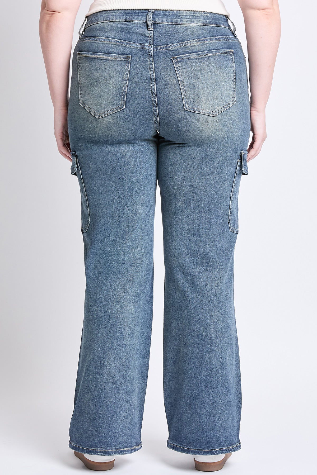 YMI Jeans  Women's Plus High Rise Wide Leg Skater Cargo Jeans