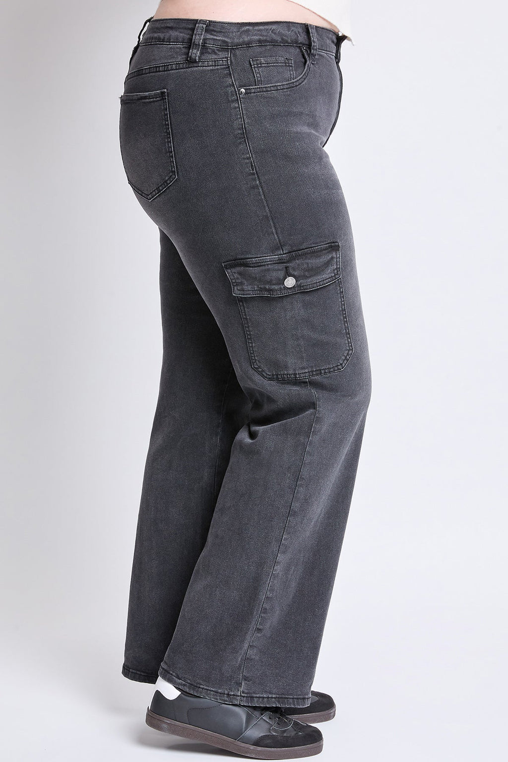 YMI Jeans  Women's Plus High Rise Wide Leg Skater Cargo Jeans