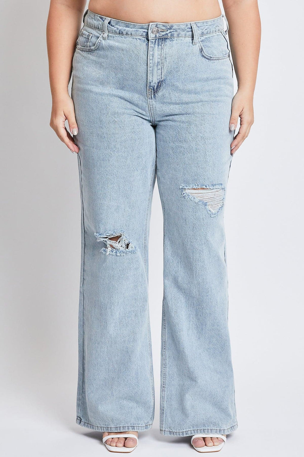 YMI Jeans Women's Plus High Rise Relaxed Wide Leg Jeans