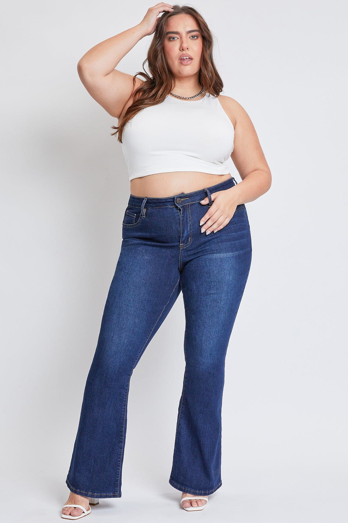 YMI Jeans Women's Plus Size Basic Flare Jeans