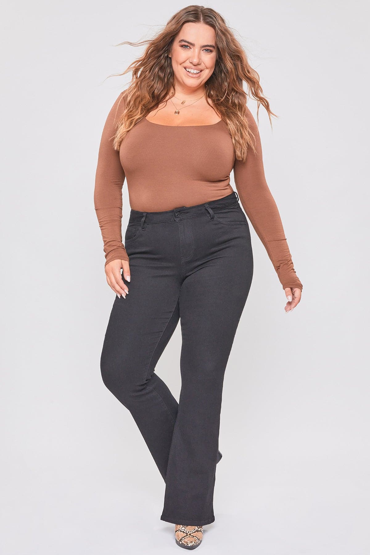 YMI Jeans Women's Plus Size Basic Flare Jeans
