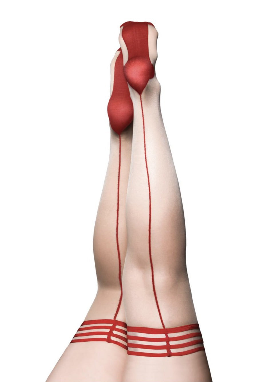 Kix'ies -Whitney: Red Back Seam Thigh Highs