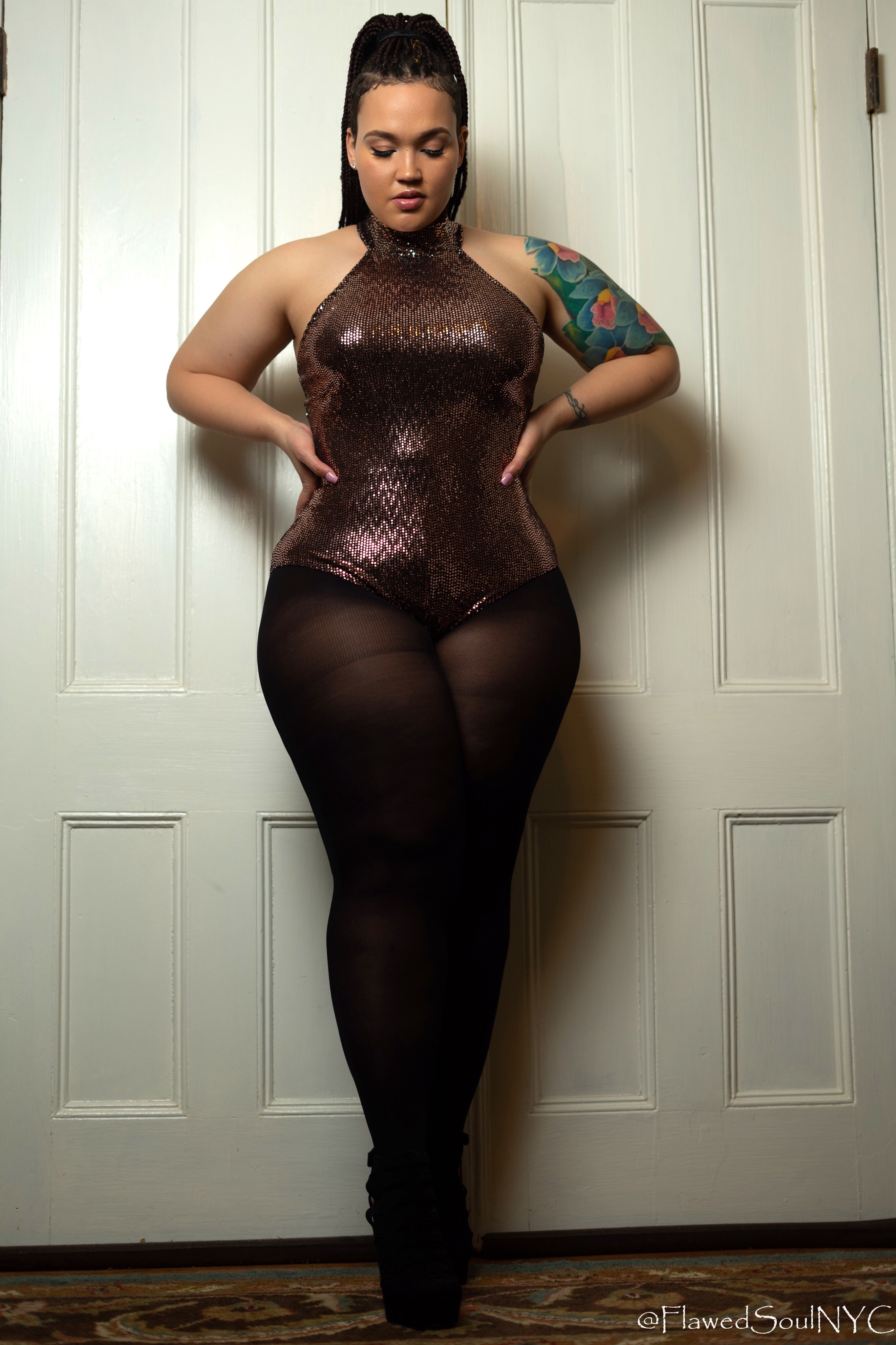 THASSCRUSH Smooth Me Over Black Plus Size Tights