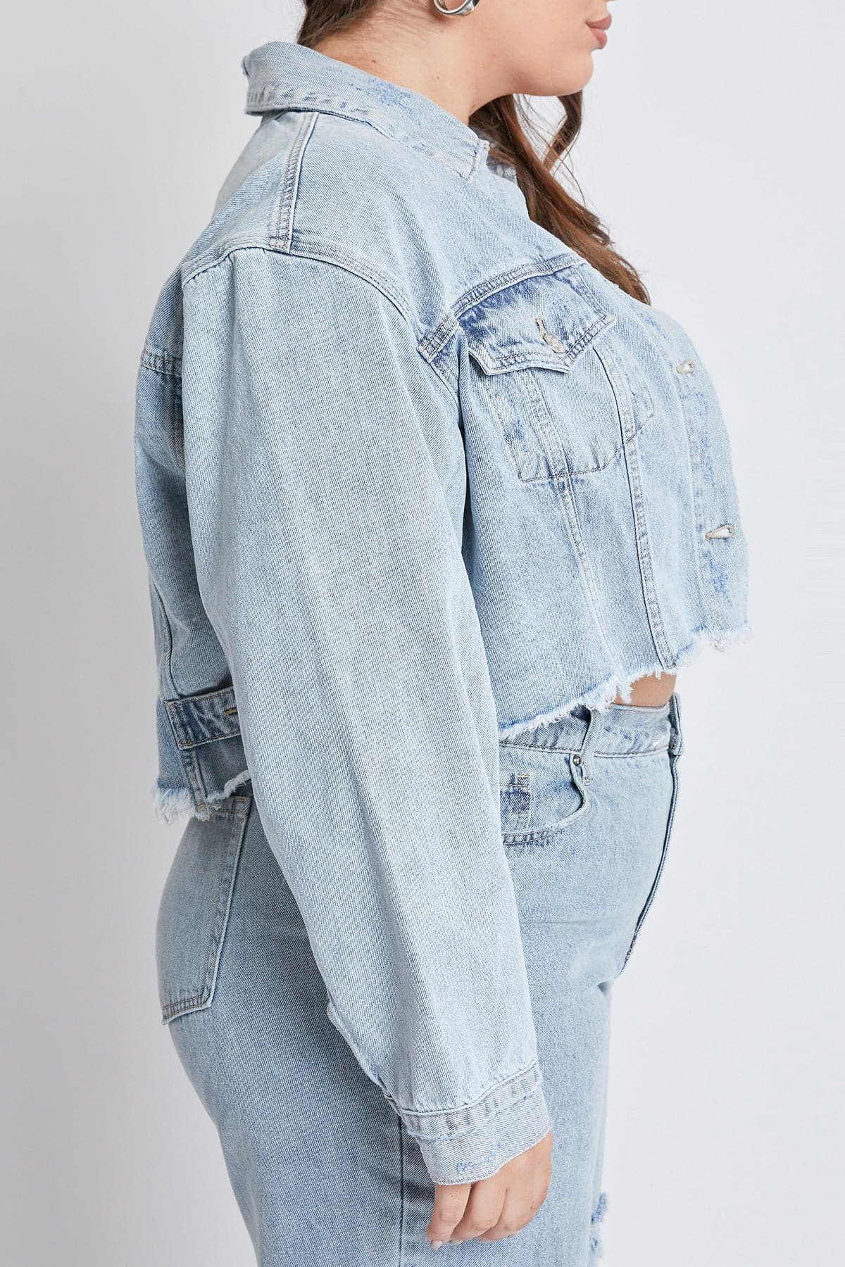 YMI Jeans Women's Plus Cropped Denim Jacket