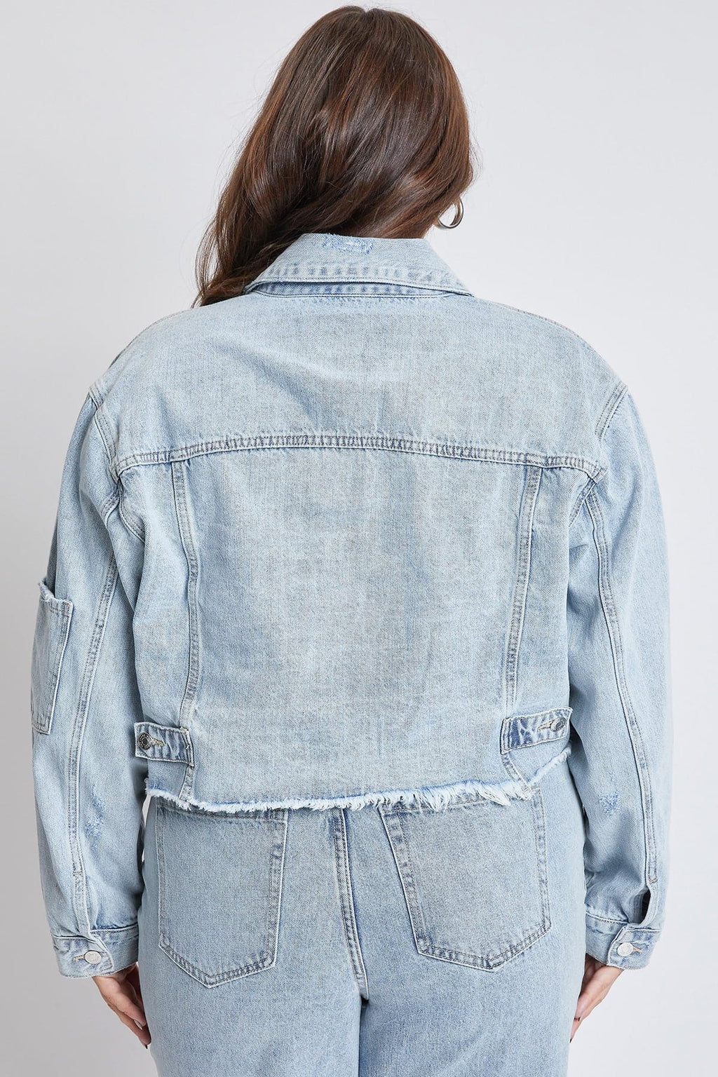 YMI Jeans Women's Plus Cropped Denim Jacket