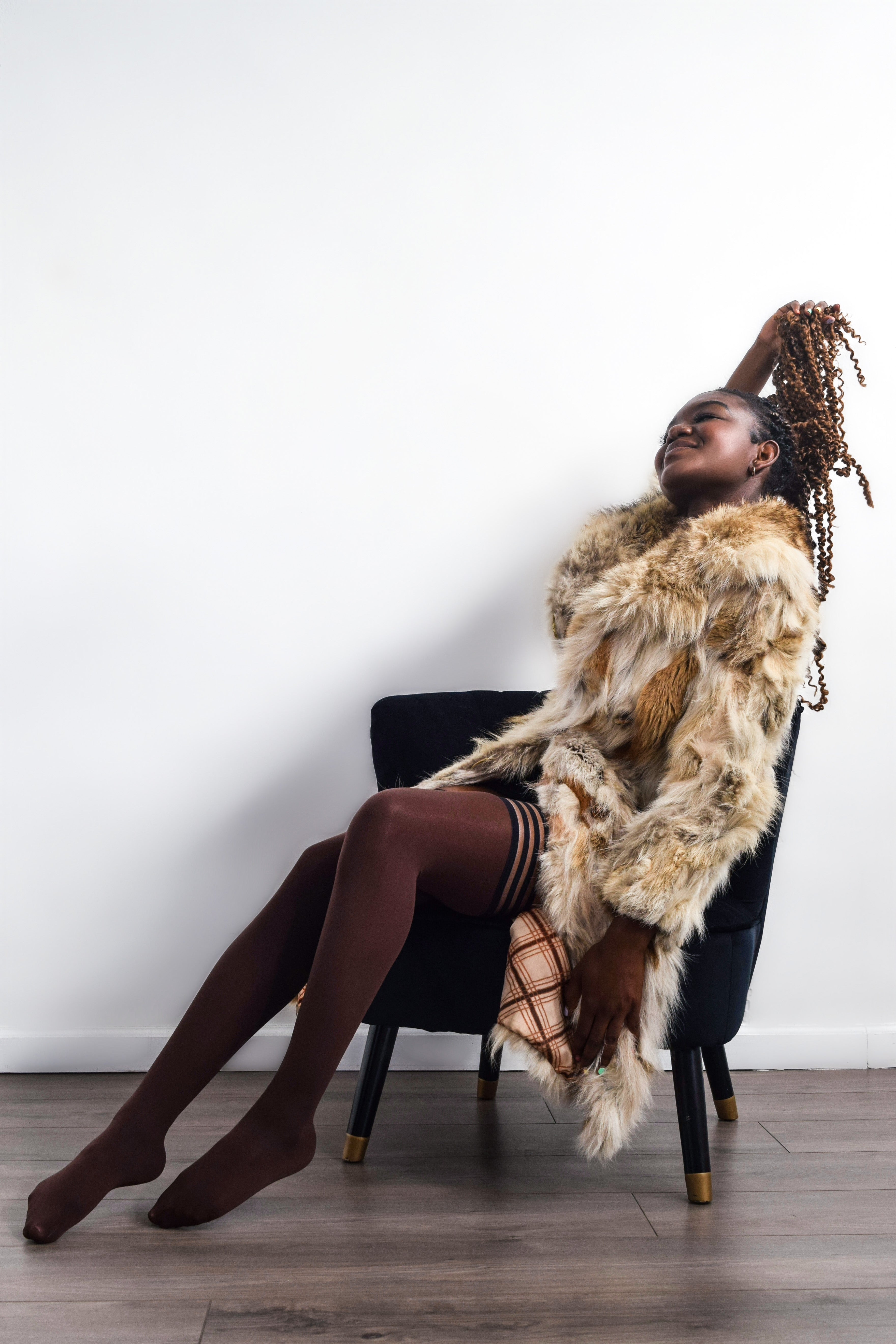 Kix'ies - Autumn: Chocolate Opaque Thigh-Highs. Petite to Plus Size