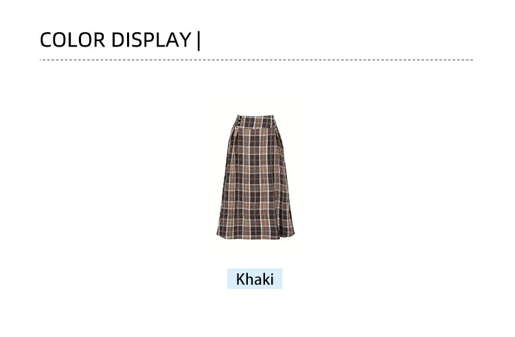 Nebula Plaid Plus Size A-Line Skirt