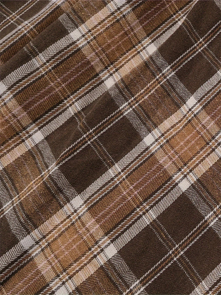 Nebula Plaid Plus Size A-Line Skirt