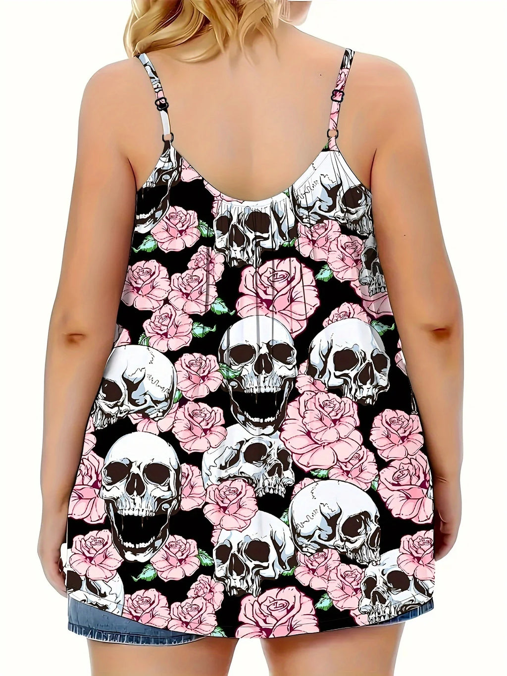 Stellar Skulls Camp Plus Size Top.