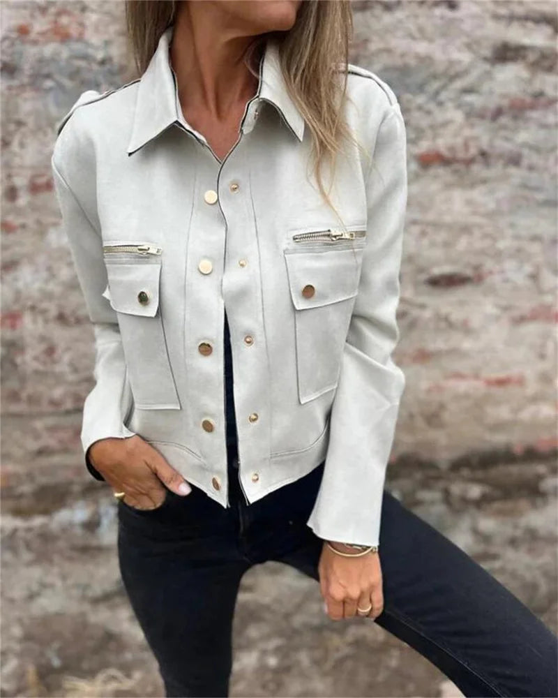 Galactic Utility Plus Size Velvet  Jacket