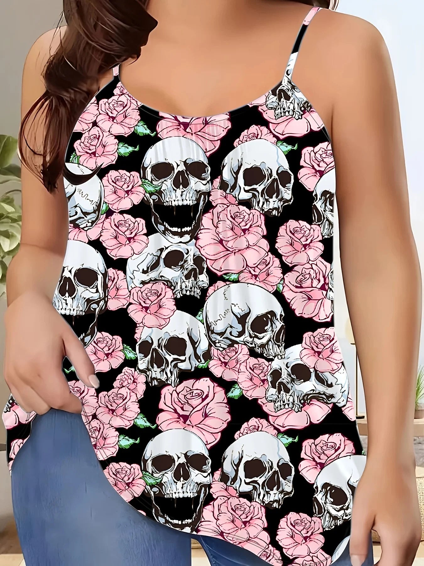 Stellar Skulls Camp Plus Size Top.