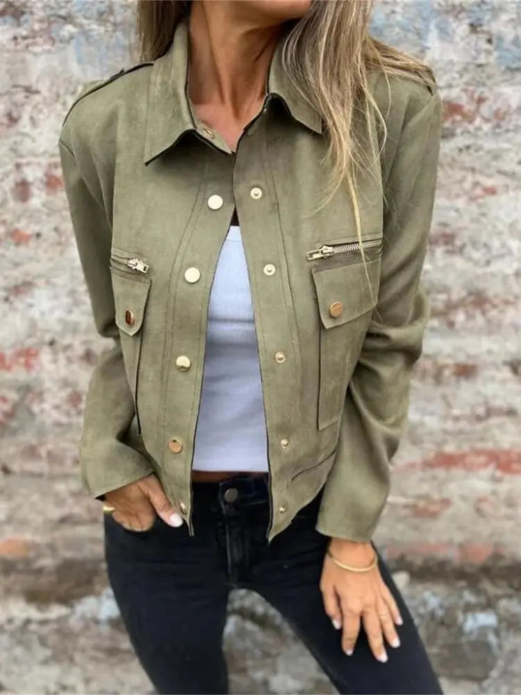 Galactic Utility Plus Size Velvet  Jacket