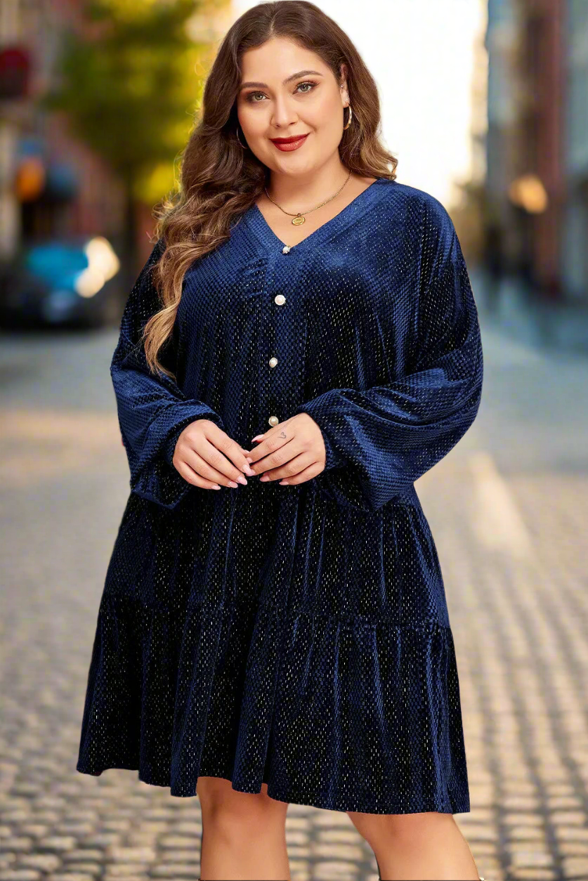Starstruck Shimmer Long Sleeve Dress