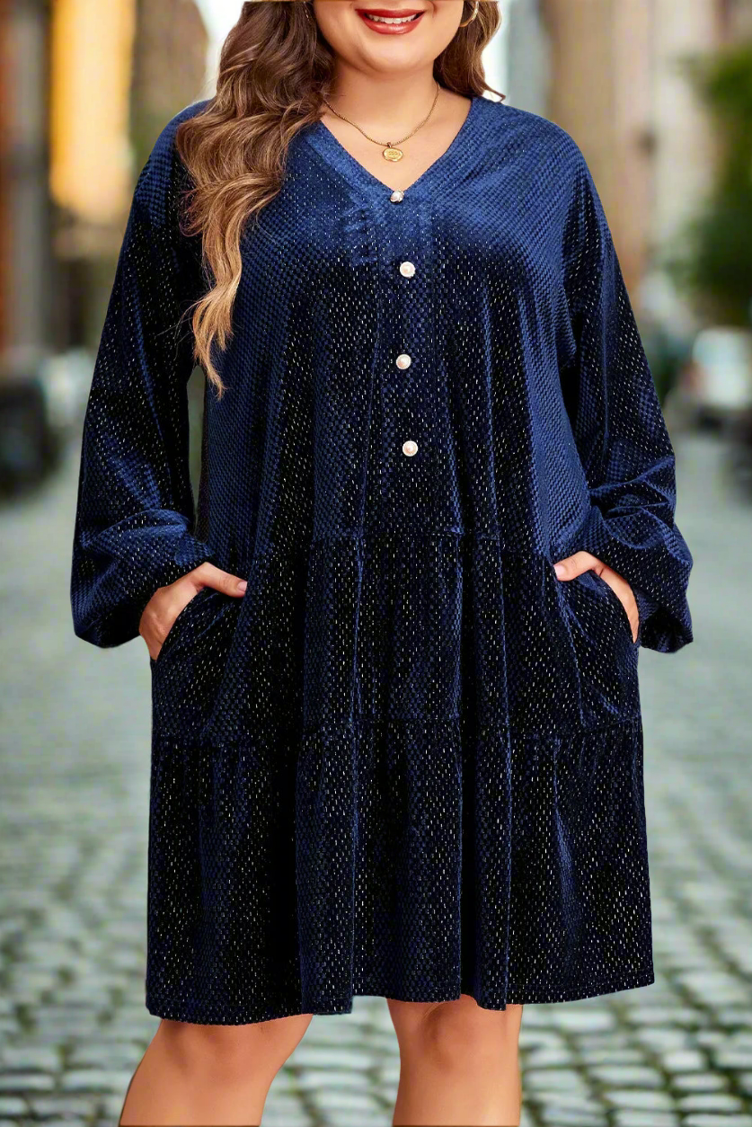 Starstruck Shimmer Long Sleeve Dress