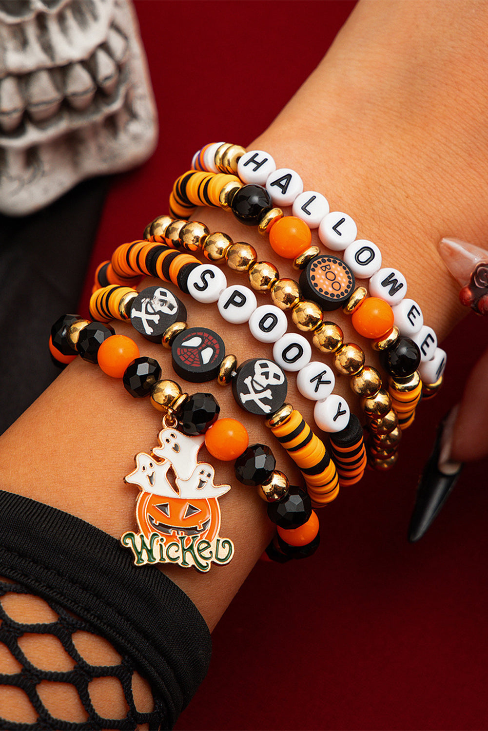 HALLOWEEN SPOOKY Beaded Bracelet Set