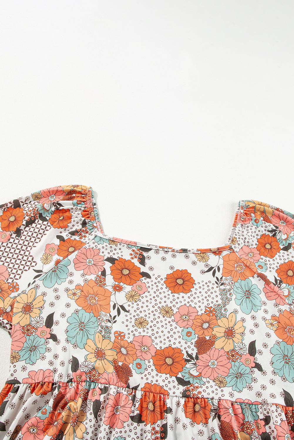 Cosmic- Bloom Boho  Square Neck Peplum Blouse