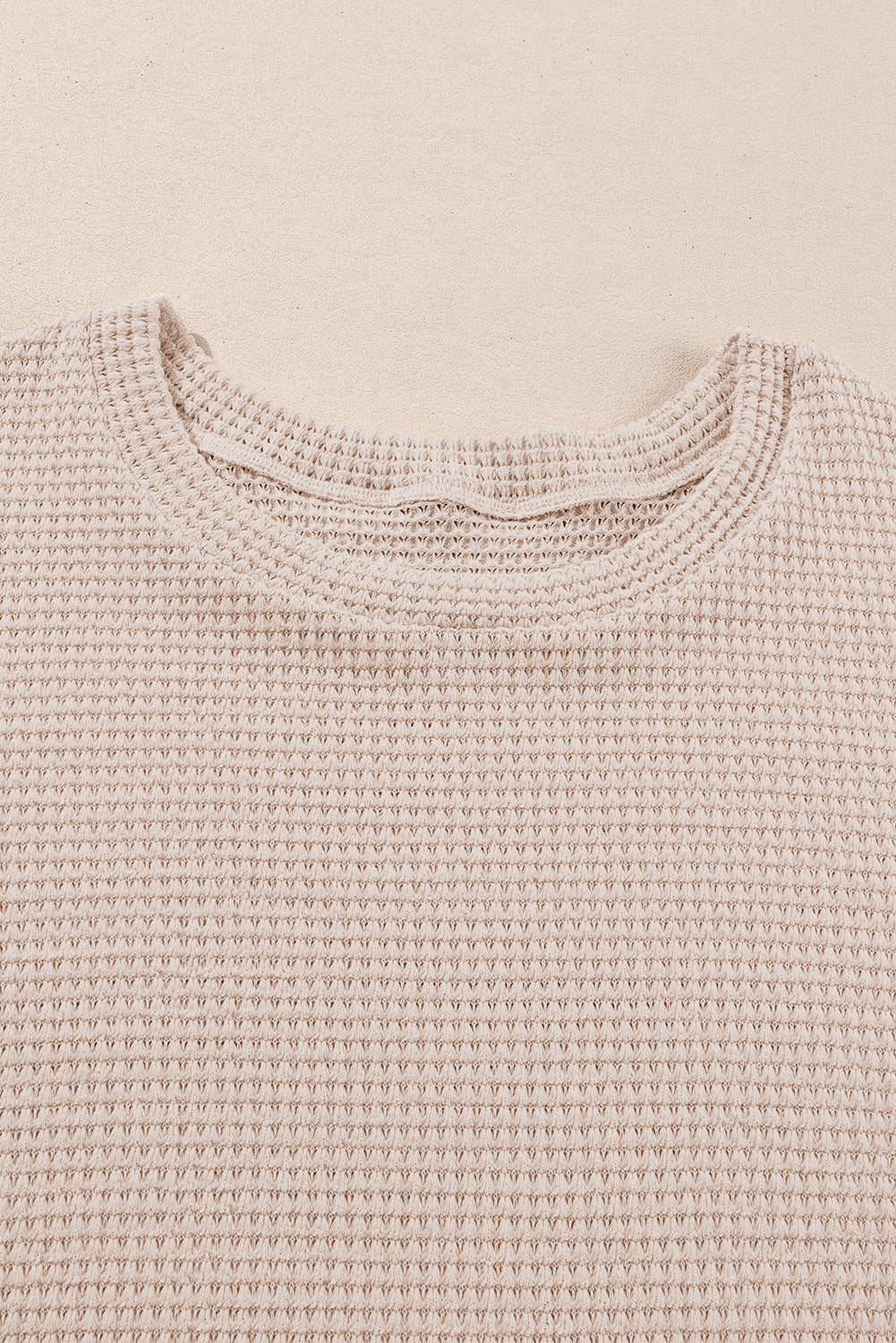 Starry Bloom Beige Faux Two Piece Knit Top