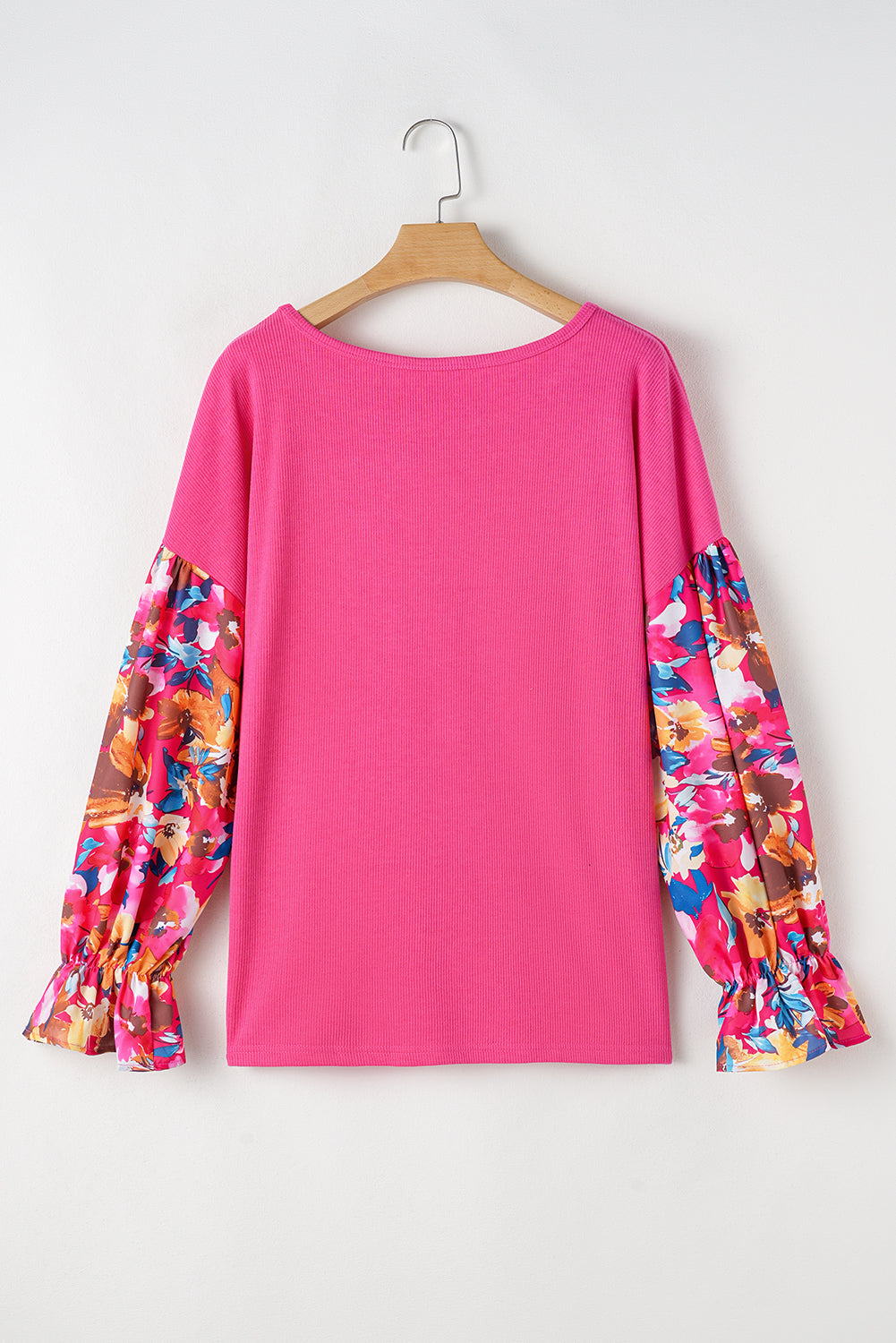 Floral Stardust Flounce Sleeve Pink Top